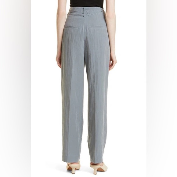 Vince Tie Waist Straight leg Trousers In Aqua Stone - Picture 15 of 16